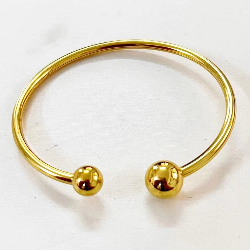 Simple style solid color 18k gold plated