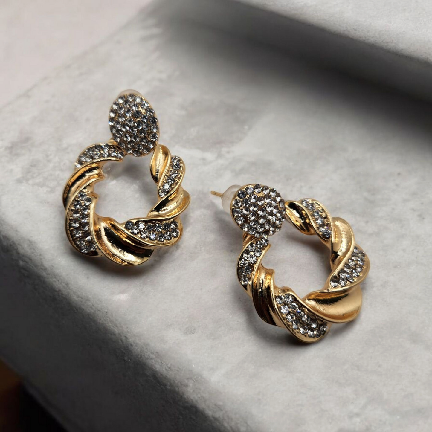 18k gold plated Earrings with rhinestones