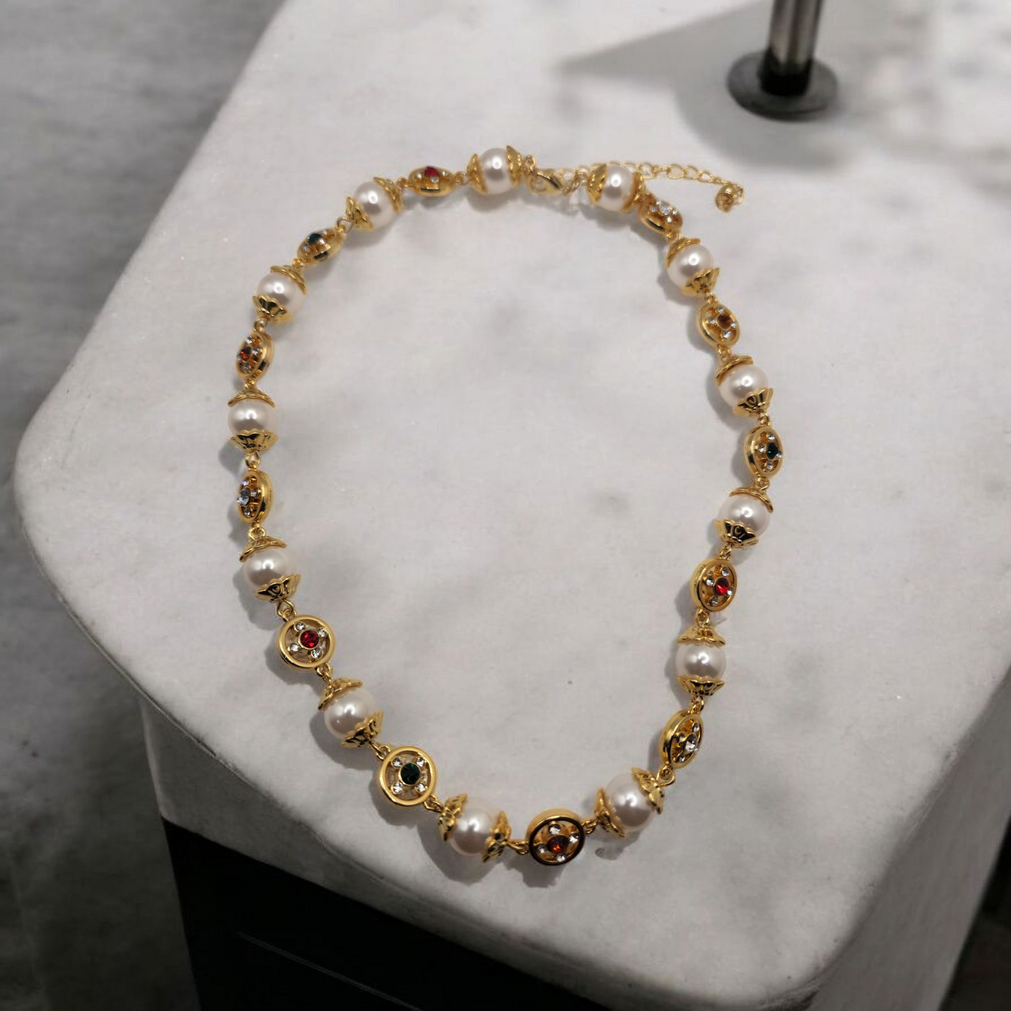 Unique high-end y shape petal splice beaded long european necklace
