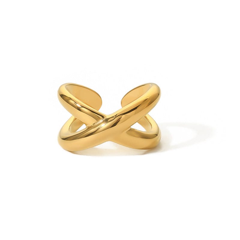 Geometric 18K gold plated ring