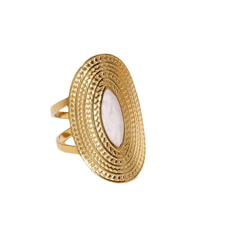 Minimalist eclipse stainless steel gold plated
