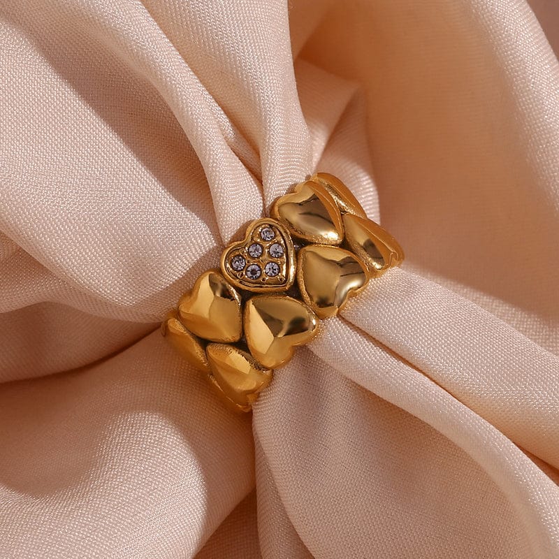 18k gold plated heart ring