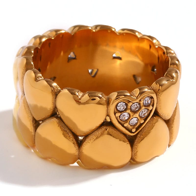 18k gold plated heart ring