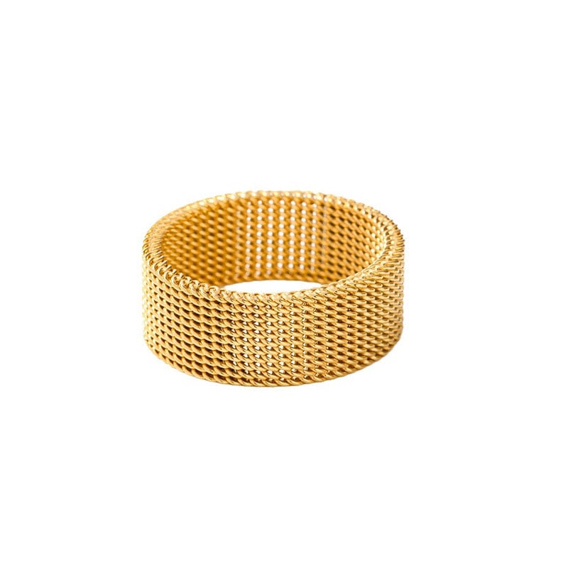 Mesh 18K gold plated Ring