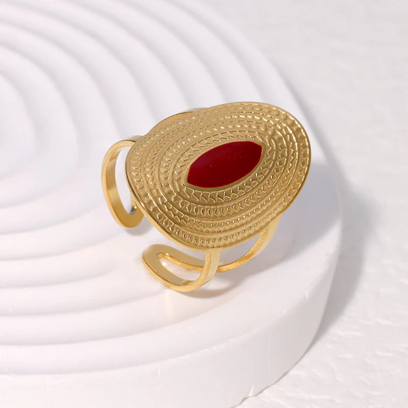 Minimalist eclipse stainless steel gold plated