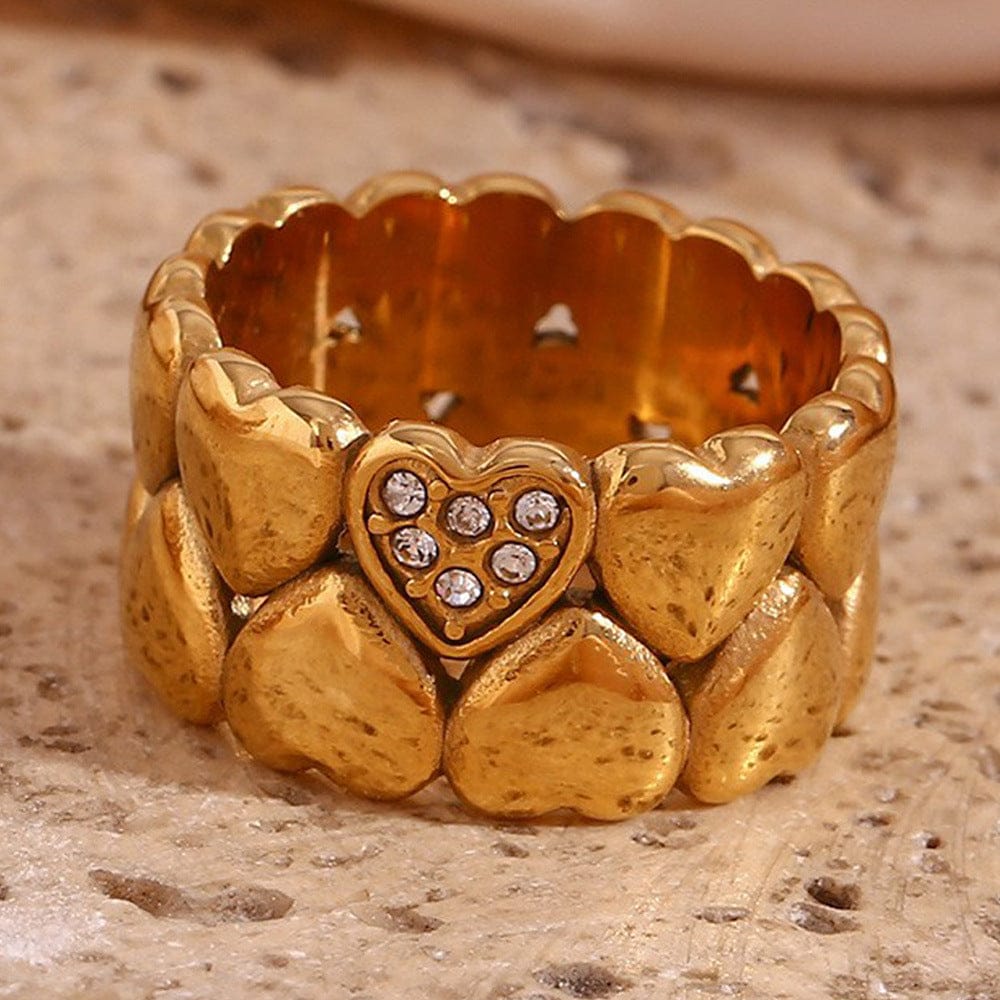 18k gold plated heart ring