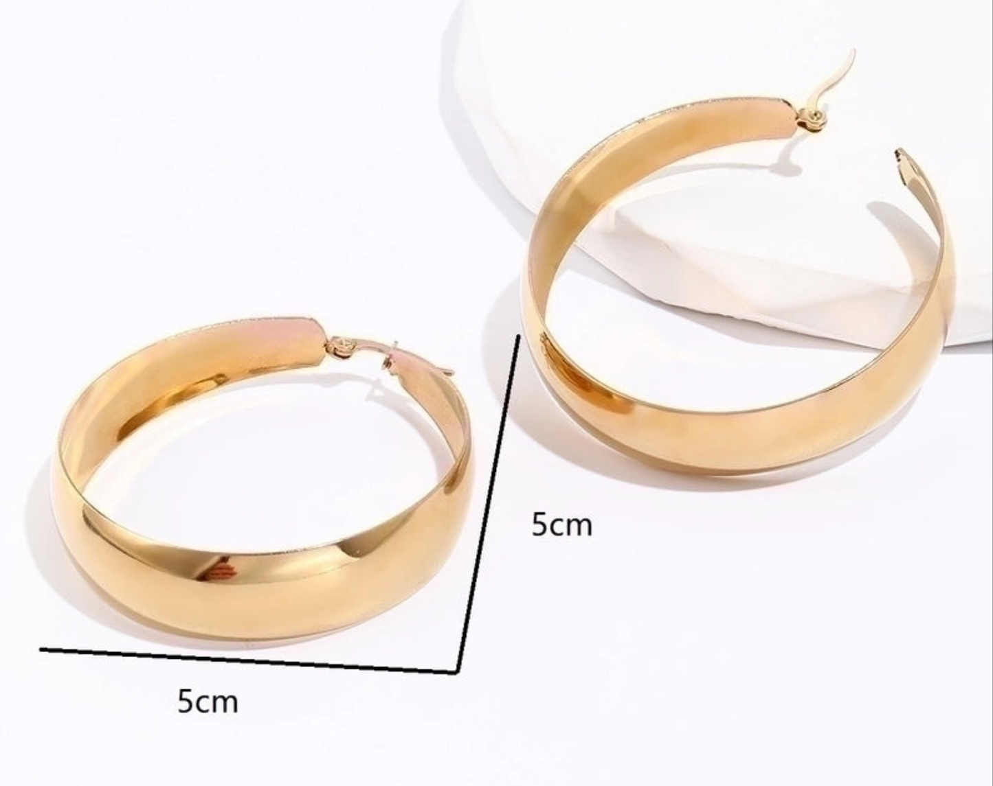 Fashion creative stainless steel electroplated 18k circle earrings
