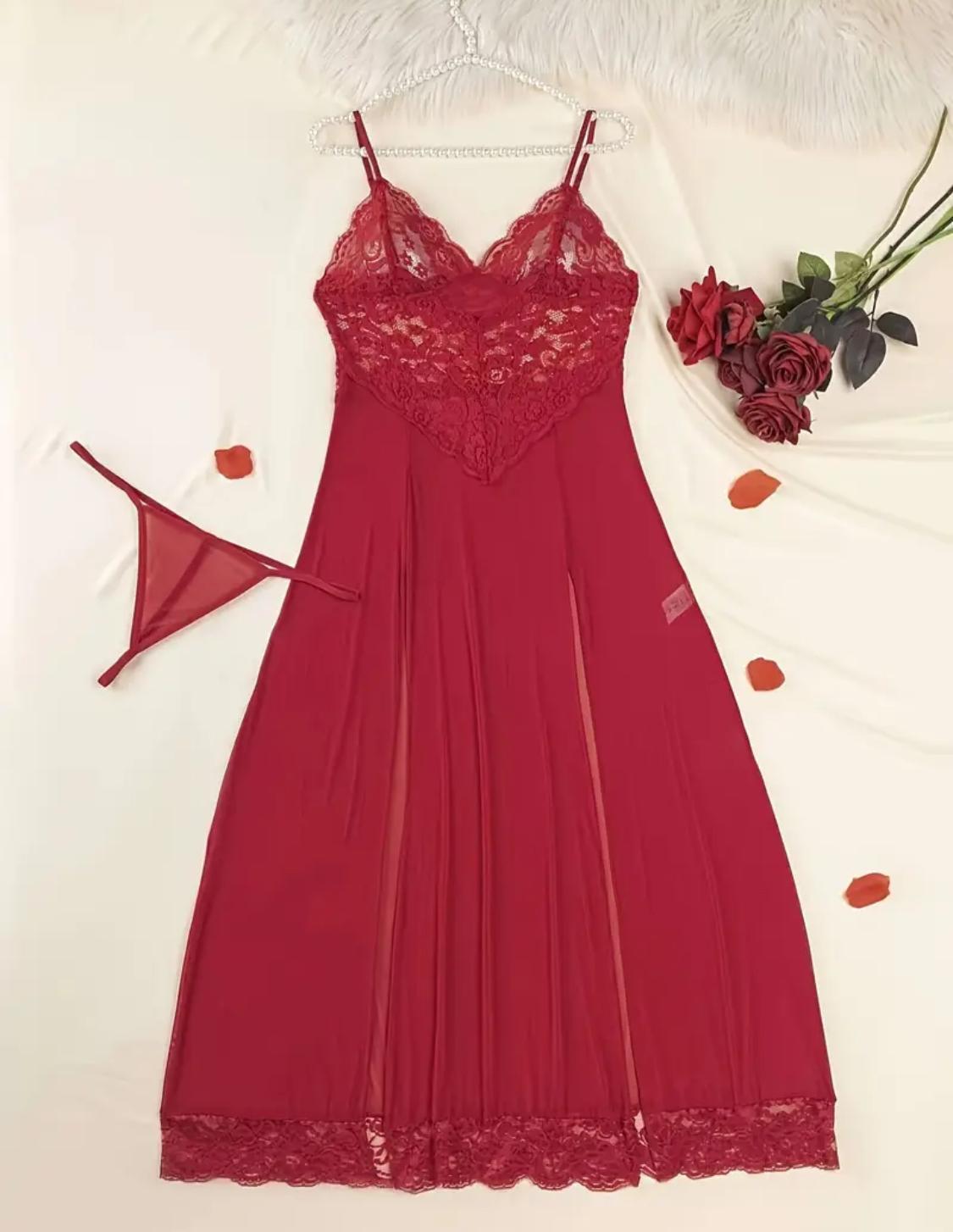 Elegant floral slip lace slip sleep wear for woman