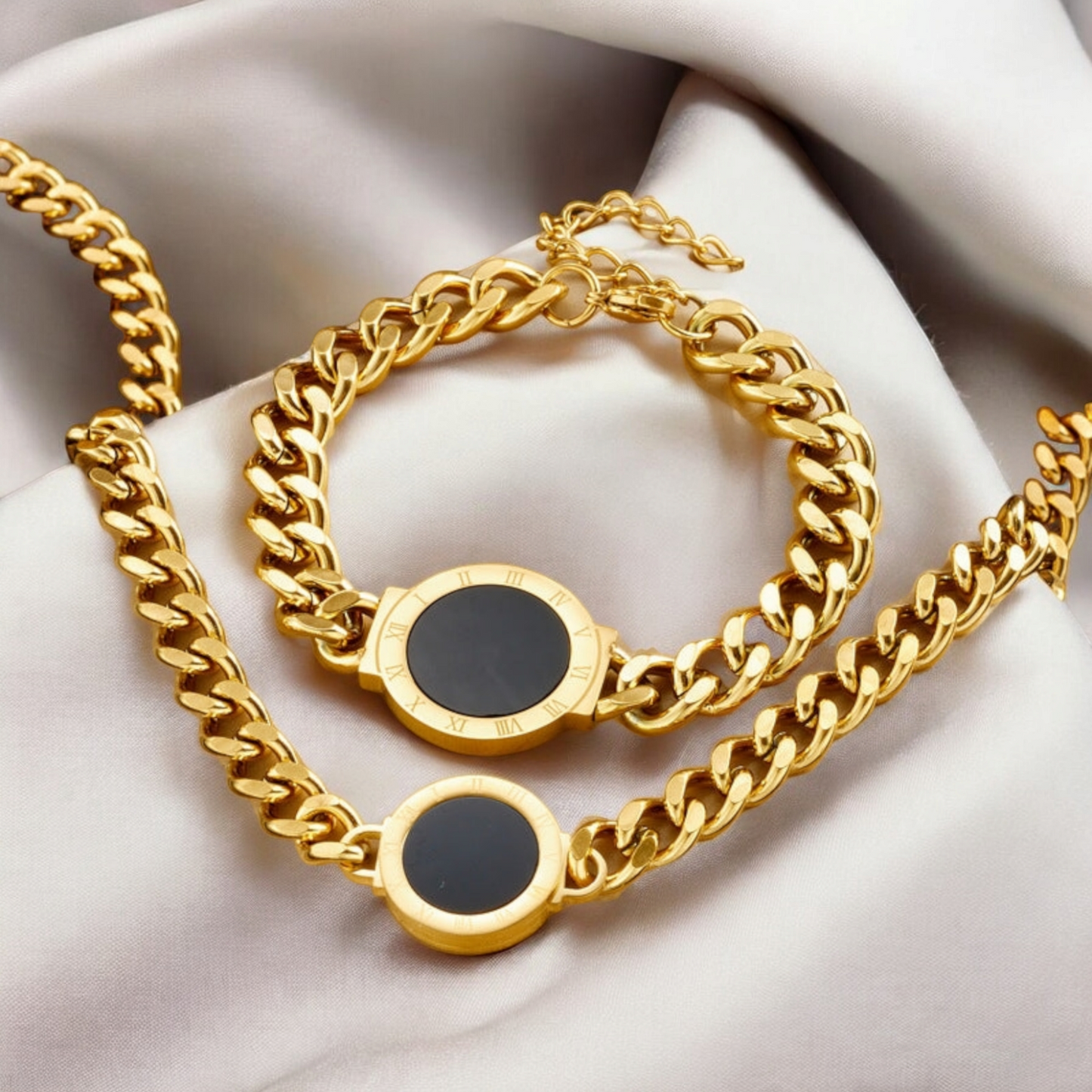 Chain titanium steel electroplating jewelry set