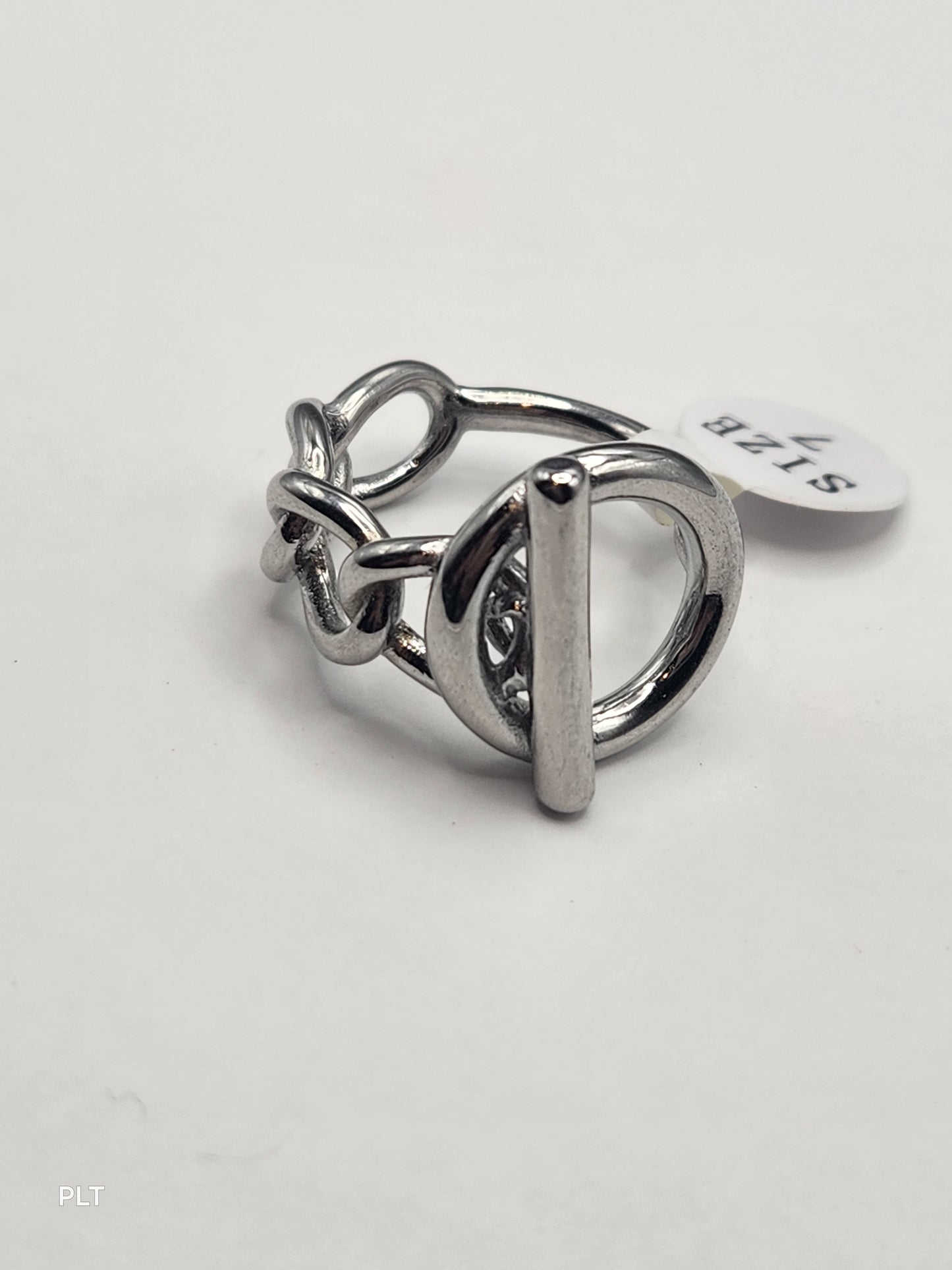 Chain print stainless steel 18k gold plated ring