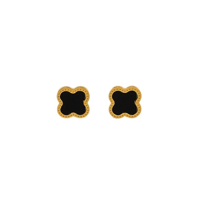 Clover earrings stud 18k gold plated Stainless steel