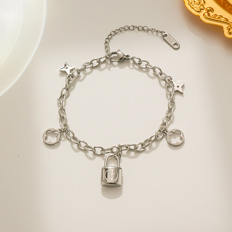 Titanium steel 18k gold plated bracelet
