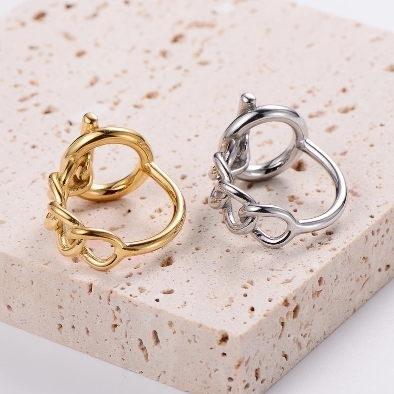 Chain print stainless steel 18k gold plated ring