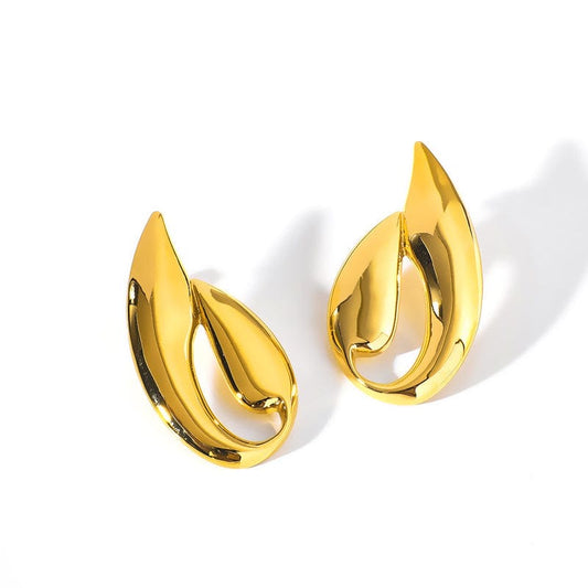 Geometric 18K gold plated earring